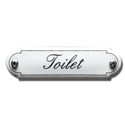Toilet. Emaille tekstbordje Klassiek. 11,5x2,7 cm. Lettertype Sierschrift