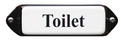 Toilet bordje van emaille met oor. 8x3 cm