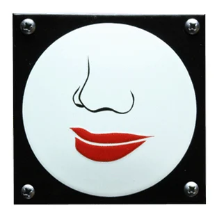 Damestoiletbordje mond vrouw. 10x10 cm