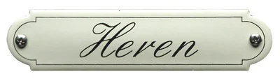 Heren klassiek emaille toiletbordjes. Sierletters. 11,5x2,7 cm