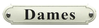 Dames klassiek emaille toiletbordjes. Times. 11,5x2,7 cm