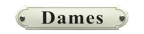 Dames klassiek emaille toiletbordjes. Times. 8x2,2 cm