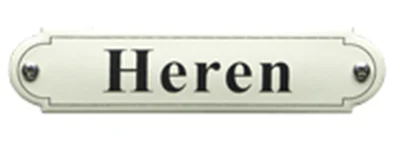 Heren klassiek emaille toiletbordjes. Times. 11,5x2,7 cm