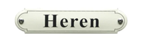 Heren klassiek emaille toiletbordjes. Times. 8x2,2 cm