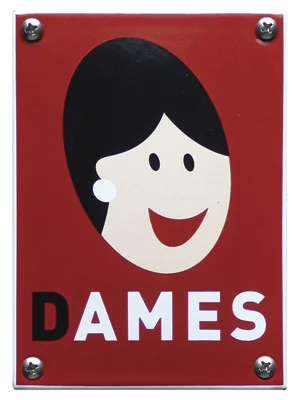Gubels design Dames toiletbordje van emaille. 10x14 cm