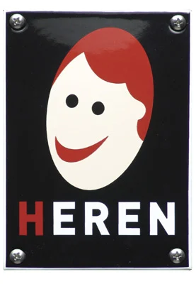 Gubels design Heren toiletbordje van emaille. 10x14 cm
