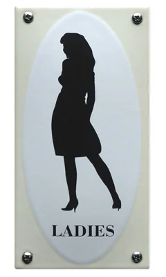 Ladies toiletbordje geëmailleerd. 7x14 cm