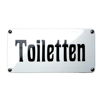 Emaille bord "Toiletten". 20x10 cm. NH68