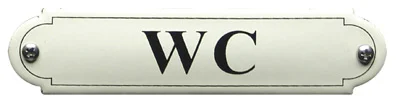 WC klassiek emaille toiletbordjes. Times. 11,5x2,7 cm