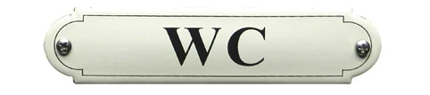 WC klassiek emaille toiletbordjes. Times. 8x2,2 cm
