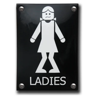Ladies emaille toiletbordjes. 10x14 cm