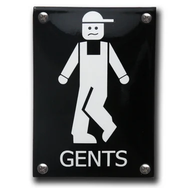 GENTS emaille toiletbordjes. 10x14 cm