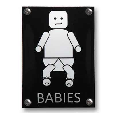 Emaille bordje BABIE ruimte. 10x14 cm