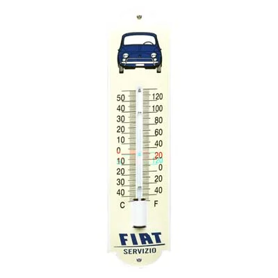 Geëmaillerde thermometer Fiat 500. 6,5x30 cm. Type TA-05
