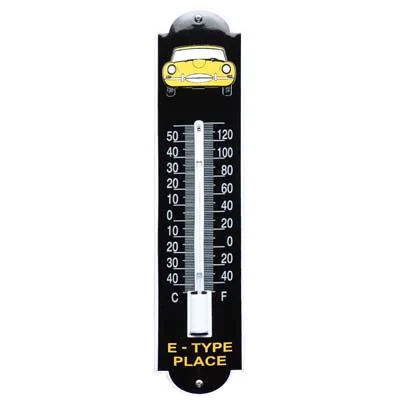 Emaille thermometer Jaguar E-type Place. 6,5x30 cm. Type TA-07