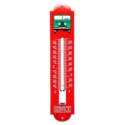 Geëmailleerde thermometer Landrover. 6,5x30 cm. Type TA-09