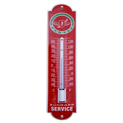 Zundapp Service emaille thermometer. 6,5x30 cm. Type TM-15