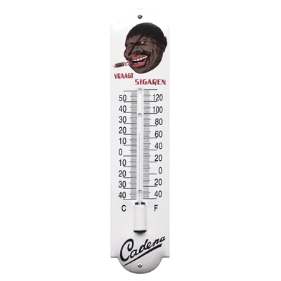 Cadena Sigaren thermometer van emaille. 6,5x30 cm. Type TM-16