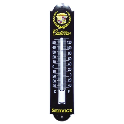 Cadillac Service thermometer van emaille. 6,5x30 cm. Type TM-19