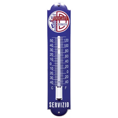 Ducati Servizio thermometer van emaille. 6,5x30 cm. Type TM-20