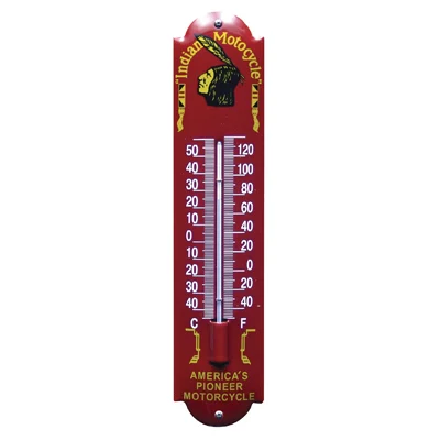 Indian Motocycle emaille thermometer. 6,5x30 cm. Type TM-21