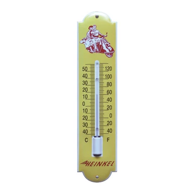 Heinkel thermometer van emaille. 6,5x30 cm. Type TM-29