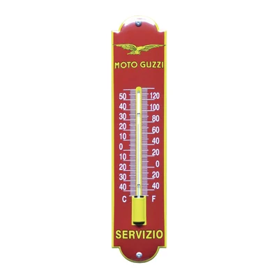 Moto Guzzi Servizio emaille thermometer. 6,5x30 cm. Type TM-30