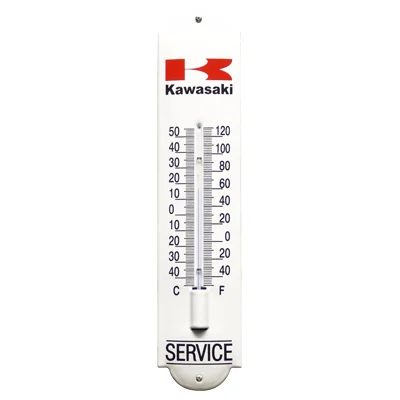 Kawasaki Service emaille thermometer. 6,5x30 cm. Type TM-37